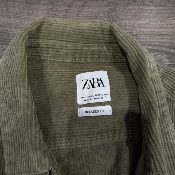 Zara Green Corduroy Overshirt - Picture 2 of 4